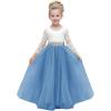 imageAbaowedding Lace VBack Flower Girl Dress Tutu Tulle Princess Party Dress with Satin SashDusty Blue