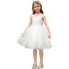 imageAbaowedding White Floral Lace Flower Girl Dress Kids Tiered Tutu Tulle Wedding Birthday Party DressWhite Lace  Sequins