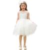 imageAbaowedding White Floral Lace Flower Girl Dress Kids Tiered Tutu Tulle Wedding Birthday Party DressWhite Tulle  Ruffles