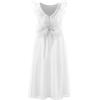 image:imageAbaowedding Fancy Chiffon Flutter Sleeves Flower Girl Dress White First Communion Gown with Light Blue SashAll White