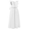 image:imageAbaowedding Fancy Chiffon Flutter Sleeves Flower Girl Dress White First Communion Gown with Light Blue SashAll White
