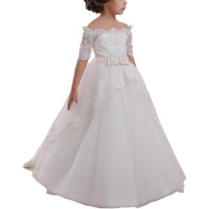 image:imageElegant Flower Girl Lace Beading First Communion Dress 212 Years OldAll Ivory