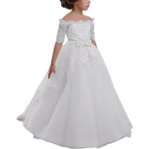 image:imageElegant Flower Girl Lace Beading First Communion Dress 212 Years OldAll White