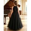 image:imageABaoWedding Halter Tulle Flower Girl Ball Gown Dress Kids FloorLength Formal Dress for WeddingBlack