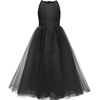 image:imageABaoWedding Halter Tulle Flower Girl Ball Gown Dress Kids FloorLength Formal Dress for WeddingBlack