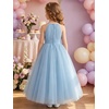 image:imageABaoWedding Halter Tulle Flower Girl Ball Gown Dress Kids FloorLength Formal Dress for WeddingBlue