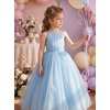image:imageABaoWedding Halter Tulle Flower Girl Ball Gown Dress Kids FloorLength Formal Dress for WeddingBlue