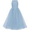 image:imageABaoWedding Halter Tulle Flower Girl Ball Gown Dress Kids FloorLength Formal Dress for WeddingBlue