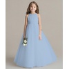 image:imageABaoWedding Halter Tulle Flower Girl Ball Gown Dress Kids FloorLength Formal Dress for WeddingBlue
