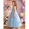 image:imageABaoWedding Halter Tulle Flower Girl Ball Gown Dress Kids FloorLength Formal Dress for WeddingBlue