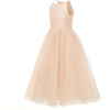 image:imageABaoWedding Halter Tulle Flower Girl Ball Gown Dress Kids FloorLength Formal Dress for WeddingChampagne