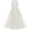 image:imageABaoWedding Halter Tulle Flower Girl Ball Gown Dress Kids FloorLength Formal Dress for WeddingIvory