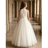 image:imageABaoWedding Halter Tulle Flower Girl Ball Gown Dress Kids FloorLength Formal Dress for WeddingIvory
