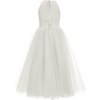 image:imageABaoWedding Halter Tulle Flower Girl Ball Gown Dress Kids FloorLength Formal Dress for WeddingIvory