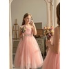 image:imageABaoWedding Halter Tulle Flower Girl Ball Gown Dress Kids FloorLength Formal Dress for WeddingPink 02