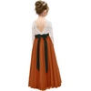 image:imageAbaowedding Lace VBack Flower Girl Dress Tutu Tulle Princess Party Dress with Satin SashBurnt Orange Long Sleeves