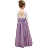 image:imageAbaowedding Lace VBack Flower Girl Dress Tutu Tulle Princess Party Dress with Satin SashLilac Long Sleeves