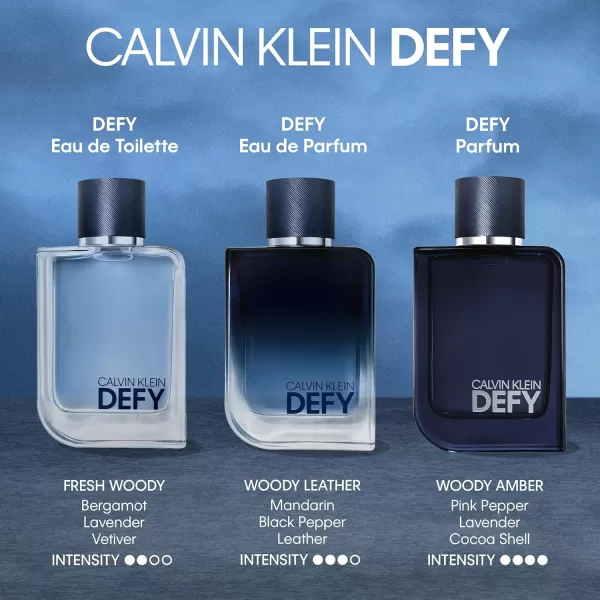 Calvin Klein Defy Eau de Toilette  Woody Mens Cologne  With Notes of Bergamot Oil Lavender Absolute ampamp Vetiver Oil  Luxury Perfumes for Men  Long Lasting Fragrance1 Fl Oz Pack of 1