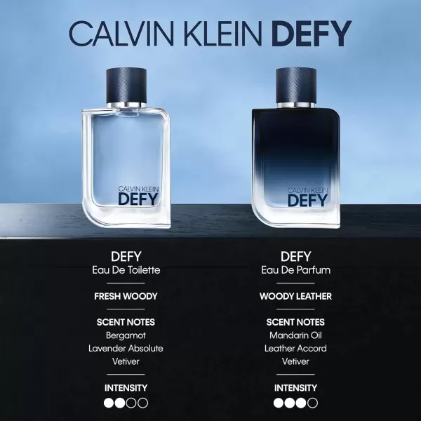 Calvin Klein Defy Eau de Toilette  Woody Mens Cologne  With Notes of Bergamot Oil Lavender Absolute ampamp Vetiver Oil  Luxury Perfumes for Men  Long Lasting Fragrance16 Fl Oz Pack of 1