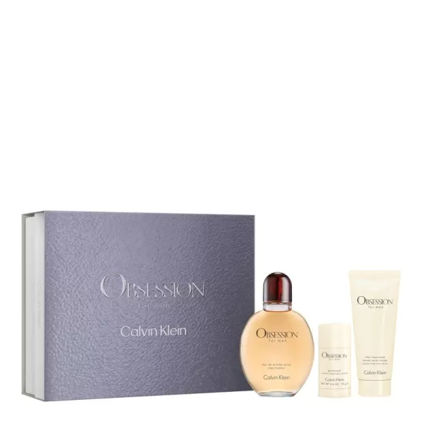 Calvin Klein Obsession for Men Eau de Toilette  Ambery Mens Cologne  With Notes of BergamotMandarin Lavender ampamp Musk  Luxury Perfumes for Men  Long Lasting Fragrance3 piece set 42 fl oz  33 fl oz  25 fl oz