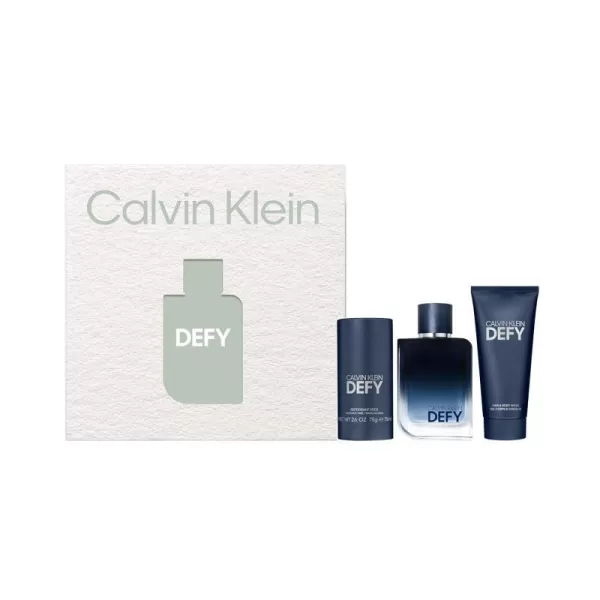 Calvin Klein Defy for Men Eau de Parfum  Notes of fresh wood and leatherEau De Parfum 34 Fl Oz Body Wash 34 Fl Oz amp Deoderant 25 Oz Gift Set