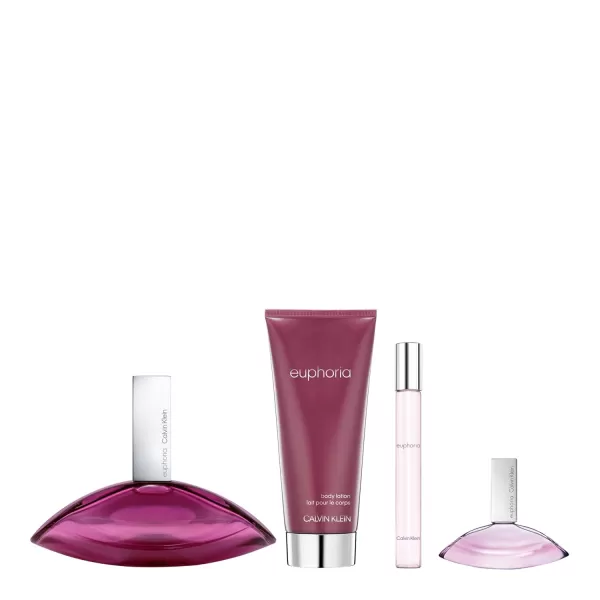 Calvin Klein Euphoria Eau de Parfum  Chypre Womens Perfume  With Notes of Pomegranate Black Orchid Lotus Blossom ampamp Mahogany Wood  Luxury Perfumes for Women  Long Lasting Fragrance4Pc Set