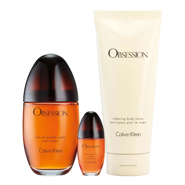 Calvin Klein Obsession Eau de Parfum  Ambery Womens Perfume  With Notes of Mandarin Bergamot Jasmine ampamp Patchouli  Luxury Perfumes for Women  Long Lasting Fragrance3 piece set 33 fl oz  67 fl oz  05 fl oz