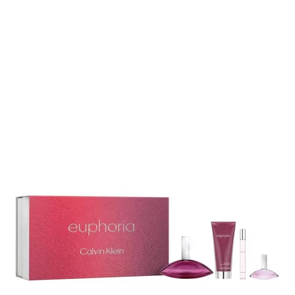 Calvin Klein Euphoria Eau de Parfum  Chypre Womens Perfume  With Notes of Pomegranate Black Orchid Lotus Blossom ampamp Mahogany Wood  Luxury Perfumes for Women  Long Lasting Fragrance4Pc Set