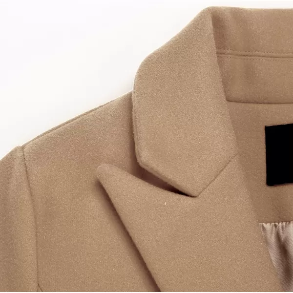 IDEALSANXUN 2023 Womens Wool Coat Double Breasted Trench Coat Fall Winter ClothesKhaki
