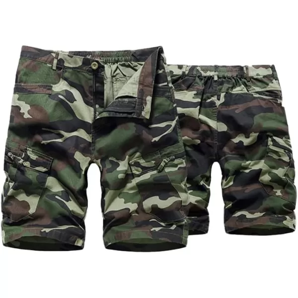 IDEALSANXUN Camo Cargo Shorts for Men Summer Casual Relaxed Fit Outdoor Camouflage Shorts Cargo PantsCamo Army