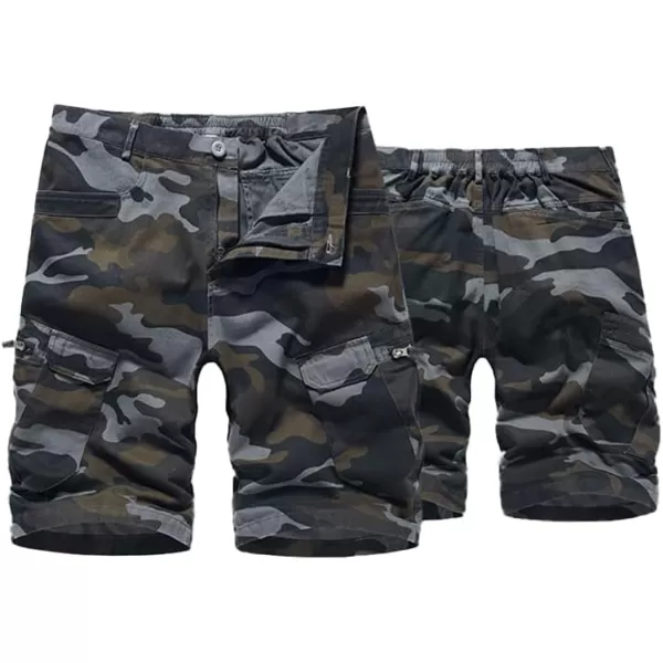 IDEALSANXUN Camo Cargo Shorts for Men Summer Casual Relaxed Fit Outdoor Camouflage Shorts Cargo PantsCamo Black
