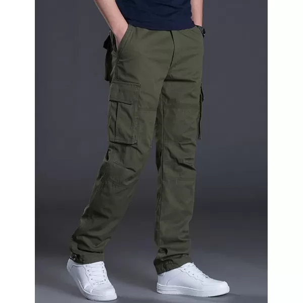 IDEALSANXUN Cargo Pants for Men Streetwear Hiking Travel Casual Baggy Cargo PantsArmy