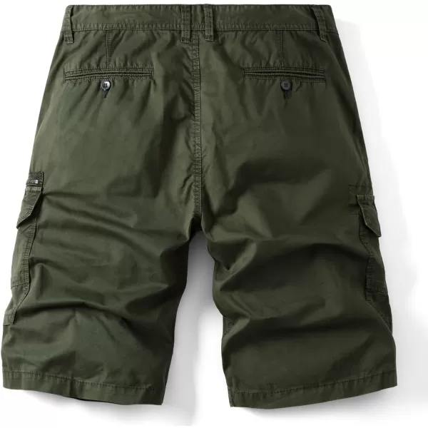 IDEALSANXUN Cargo Shorts for Men Straight Fit Cotton ShortsArmy Green