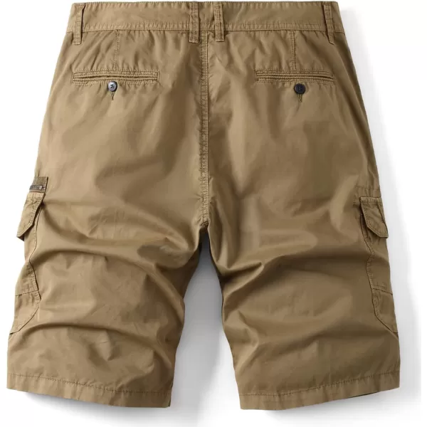 IDEALSANXUN Cargo Shorts for Men Straight Fit Cotton ShortsKhaki