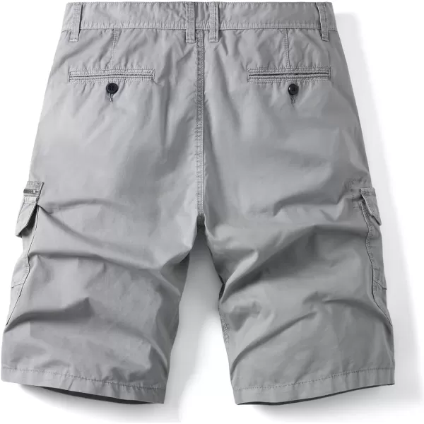 IDEALSANXUN Cargo Shorts for Men Straight Fit Cotton ShortsLight Grey