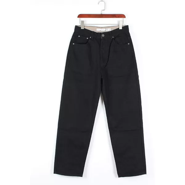 IDEALSANXUN Embroidery Hip Hop Jeans for Mens Casual Big Tall Loose Fit Jean Denim PantsBlack 109