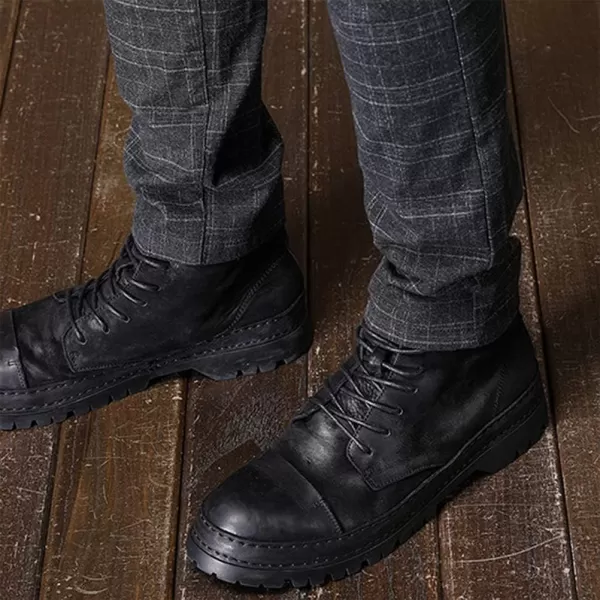 IDEALSANXUN Men Dress Plaid Pants Chino Casual Slim Fit Skinny Stretch PantsBlack