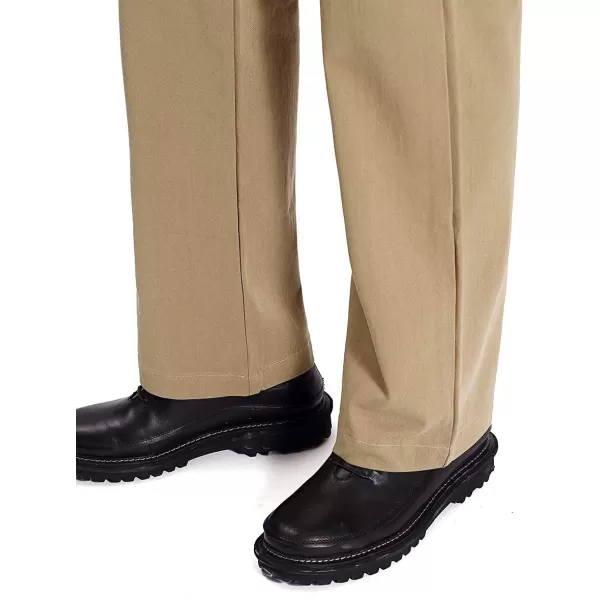 IDEALSANXUN Mens Casual Elastic Waist Twill PantsDark Khaki