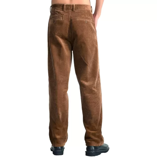 IDEALSANXUN Mens Corduroy Pants Fall Winter Casual Pleated Pants1brown New