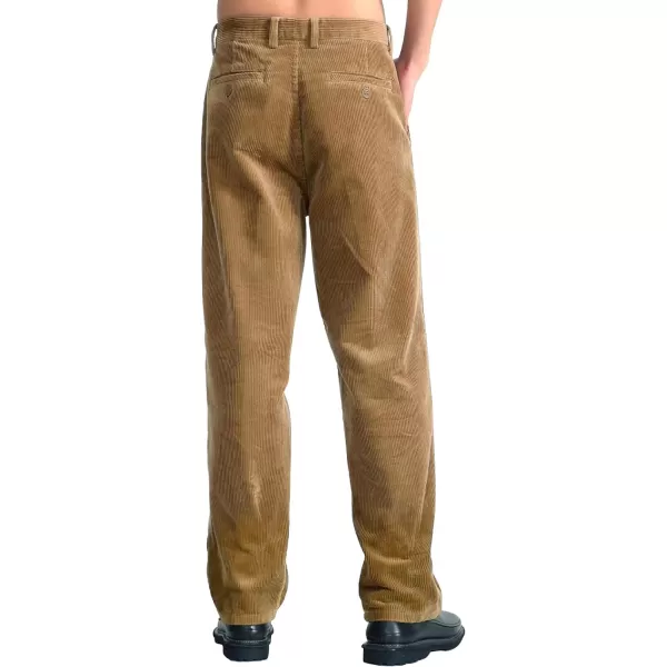IDEALSANXUN Mens Corduroy Pants Fall Winter Casual Pleated Pants1camel