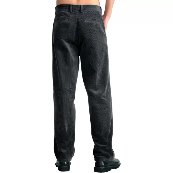 IDEALSANXUN Mens Corduroy Pants Fall Winter Casual Pleated Pants1dark Grey