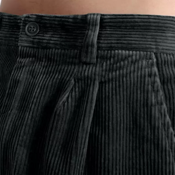 IDEALSANXUN Mens Corduroy Pants Fall Winter Casual Pleated Pants1dark Grey