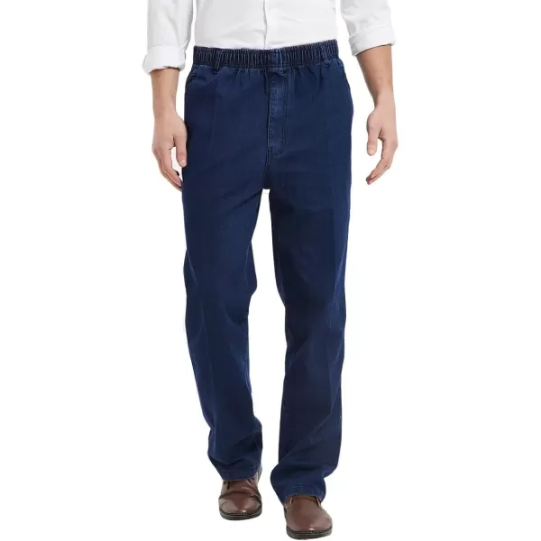 IDEALSANXUN Mens Elastic Waist JeansDark Blue