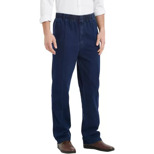 IDEALSANXUN Mens Elastic Waist JeansDark Blue