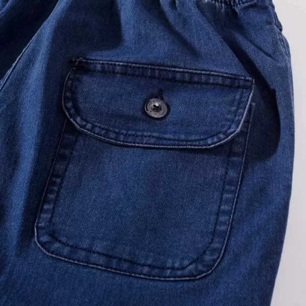 IDEALSANXUN Mens Elastic Waist JeansDark Blue