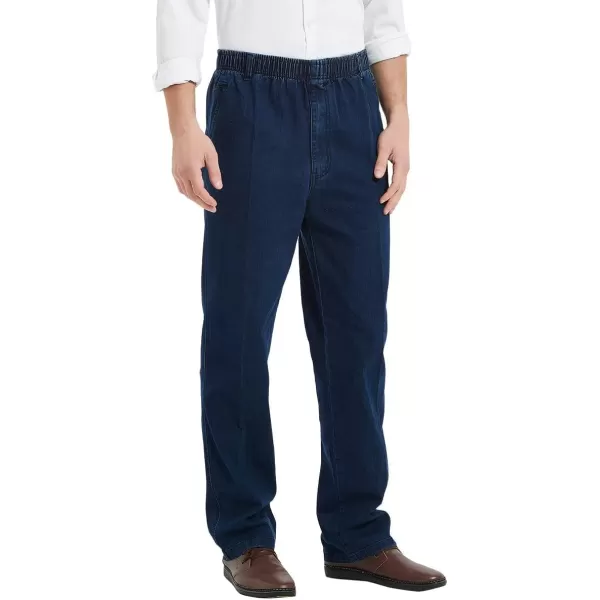IDEALSANXUN Mens Elastic Waist JeansRetro Blue