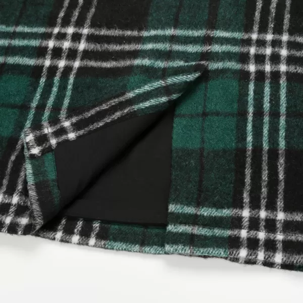 IDEALSANXUN Midi Plaid Skirts for Women 2023 Fall Winter Knee Length Pencil Wool Skirt with SlitGreen 1