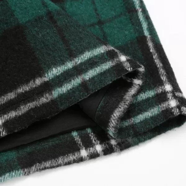 IDEALSANXUN Midi Plaid Skirts for Women 2023 Fall Winter Knee Length Pencil Wool Skirt with SlitGreen 1