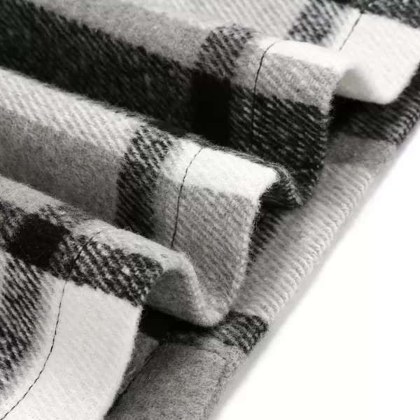 IDEALSANXUN Midi Plaid Skirts for Women 2023 Fall Winter Knee Length Pencil Wool Skirt with SlitGrey New