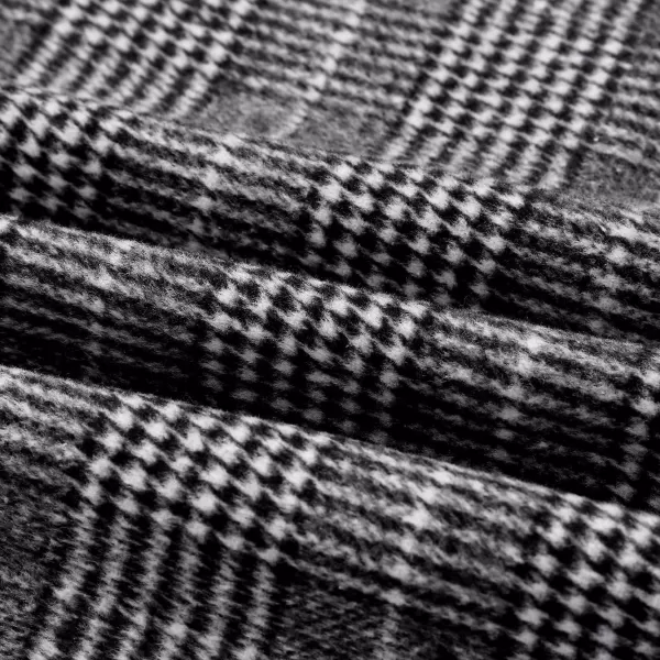 IDEALSANXUN Midi Plaid Skirts for Women 2023 Fall Winter Knee Length Pencil Wool Skirt with SlitGrid Black
